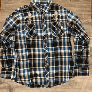 Pop Icon Clothing for Buckle 2XL Plaid Button Down